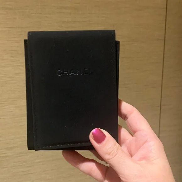 CHANEL Elegant Black Phone Sleeve authentic, rare larger size velvet pouch